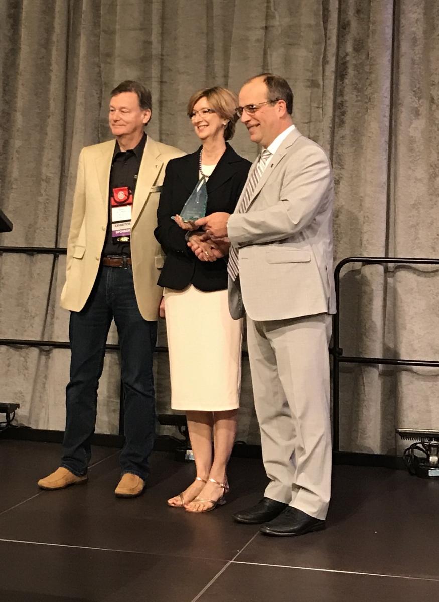 Brenda Marsh CRSP receives Volunteer of the Year Award from Paul Andre, CRSP, Governing Board Chair and Kevin Dawson, CRSP, Vice Chair